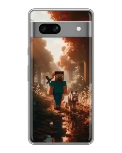 Чехол для Google Pixel 7A с картинкой «Стив в лесу»