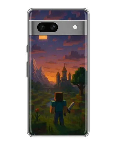 Чехол для Google Pixel 7A с картинкой «Стив у башни»