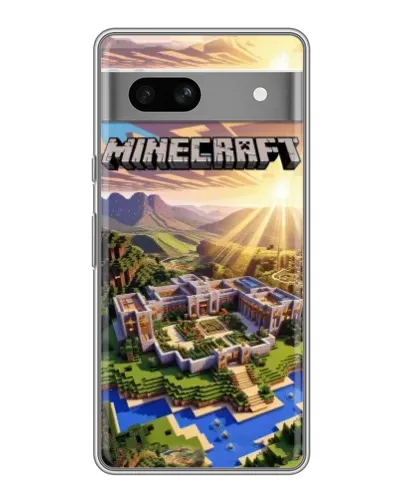 Чехол для Google Pixel 7A с картинкой «Minecraft панорама»