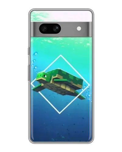 Чехол для Google Pixel 7A с картинкой «Черепаха Minecraft»