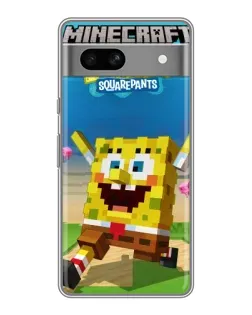 Чохол для Google Pixel 7A з картинкою «Губка Боб Minecraft»