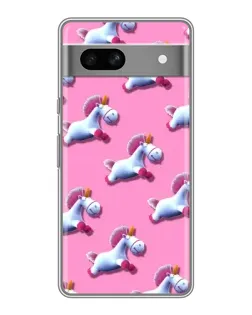 Чехол для Google Pixel 7A с картинкой «Единороги на розовом»