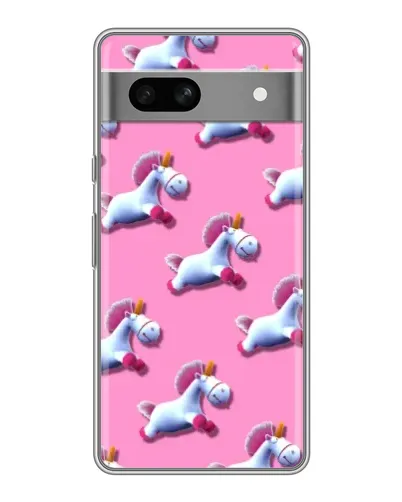 Чехол для Google Pixel 7A с картинкой «Единороги на розовом»