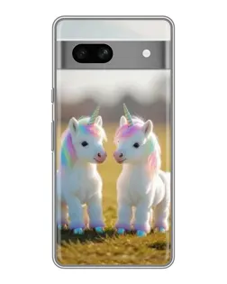 Чехол для Google Pixel 7A с картинкой «Пара единорогов»