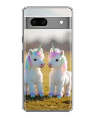 Чехол для Google Pixel 7A с картинкой «Пара единорогов»