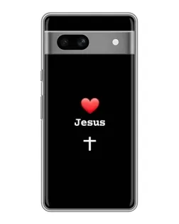 Чехол для Google Pixel 7A с картинкой «Сердце - Jesus»