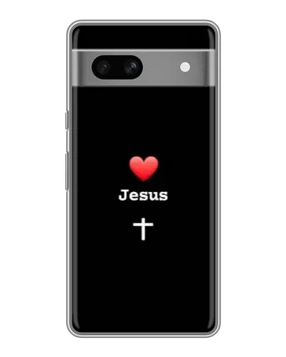 Чехол для Google Pixel 7A с картинкой «Сердце - Jesus»