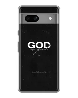 Чехол для Google Pixel 7A с картинкой «GOD — Бог над всем»