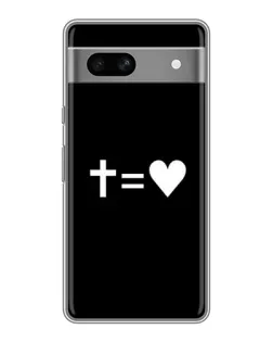 Чехол для Google Pixel 7A с картинкой «Крест и Сердце»