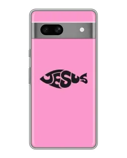 Чехол для Google Pixel 7A с картинкой «Розовый символ  Jesus»