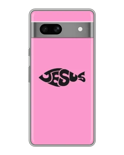 Чехол для Google Pixel 7A с картинкой «Розовый символ  Jesus»