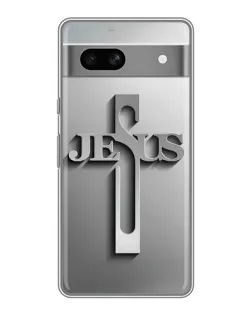 Чохол для Google Pixel 7A з картинкою «Металевий хрест Jesus»