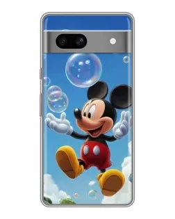 Чехол для Google Pixel 7A с картинкой «Mickey и мыльные пузыри»