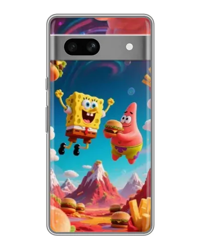 Чехол для Google Pixel 7A с картинкой «Космический фастфуд»