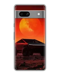 Чехол для Google Pixel 7A с картинкой «Cybertruck на Марсе»