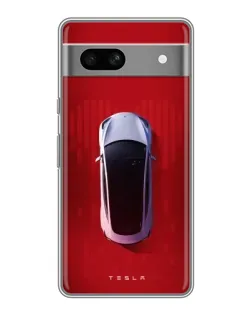 Чехол для Google Pixel 7A с картинкой «Tesla Top View»
