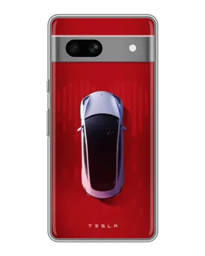 Чехол для Google Pixel 7A с картинкой «Tesla Top View»