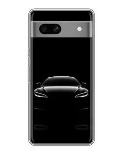 Чехол для Google Pixel 7A с картинкой «Силуэт Tesla Night»