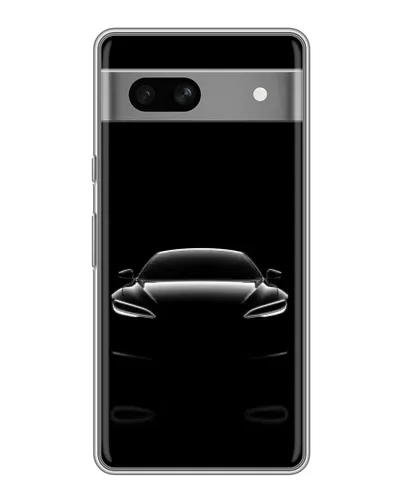 Чехол для Google Pixel 7A с картинкой «Силуэт Tesla Night»