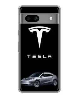 Чехол для Google Pixel 7A с картинкой «Tesla Model Y»