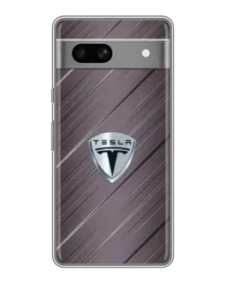 Чехол для Google Pixel 7A с картинкой «Металлическая текстура Tesla»