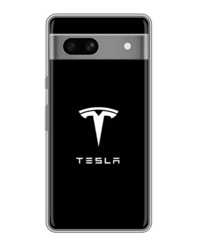 Чехол для Google Pixel 7A с картинкой «Tesla White Logo»