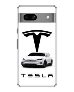 Чехол для Google Pixel 7A с картинкой «Tesla White Style»
