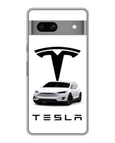 Чехол для Google Pixel 7A с картинкой «Tesla White Style»