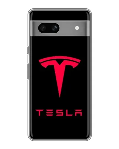 Чехол для Google Pixel 7A с картинкой «Tesla Red Logo»
