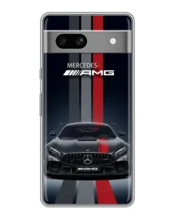Чехол для Google Pixel 7A с картинкой «Mercedes — белый карбон»