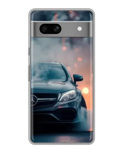 Чехол для Google Pixel 7A с картинкой «Mercedes — ночной город»