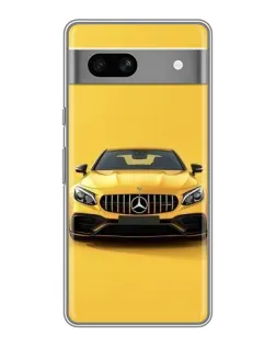 Чехол для Google Pixel 7A с картинкой «Желтый Mercedes GT»