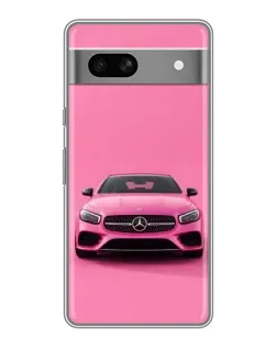 Чехол для Google Pixel 7A с картинкой «Розовый Mercedes AMG»