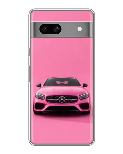 Чехол для Google Pixel 7A с картинкой «Розовый Mercedes AMG»
