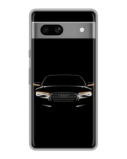 Чехол для Google Pixel 7A с картинкой «Audi — ночной контур»