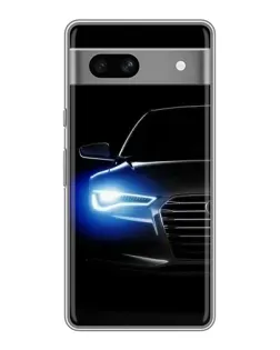 Чехол для Google Pixel 7A с картинкой «Неоновый взгляд Audi»