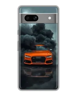 Чехол для Google Pixel 7A с картинкой «Audi в облаках дыма»