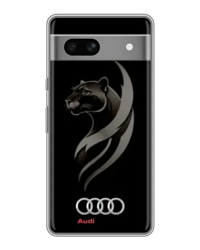 Чехол для Google Pixel 7A с картинкой «Графика — пантера и Audi»