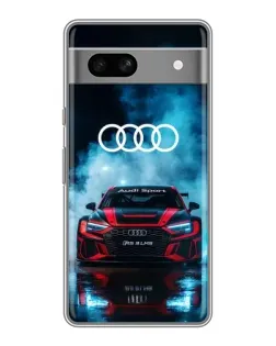 Чехол для Google Pixel 7A с картинкой «Audi Sport — неон»