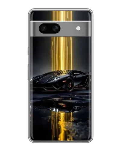 Чехол для Google Pixel 7A с картинкой «Ночной Lamborghini драйв»