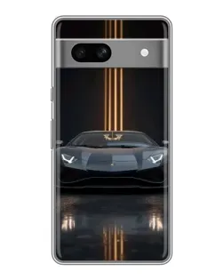 Чехол для Google Pixel 7A с картинкой «Lamborghini золотые линии»