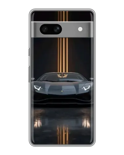 Чехол для Google Pixel 7A с картинкой «Lamborghini золотые линии»