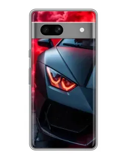 Чехол для Google Pixel 7A с картинкой «Lamborghini красное сияние»