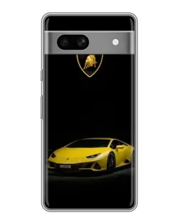 Чехол для Google Pixel 7A с картинкой «Lamborghini желтый акцент»