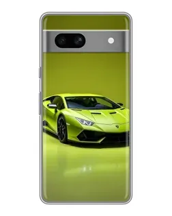 Чехол для Google Pixel 7A с картинкой «Салатовый Lamborghini Huracan»
