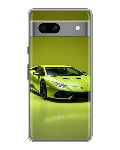 Чехол для Google Pixel 7A с картинкой «Салатовый Lamborghini Huracan»