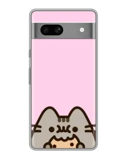 Чехол для Google Pixel 7A с картинкой «Pusheen и печенье»