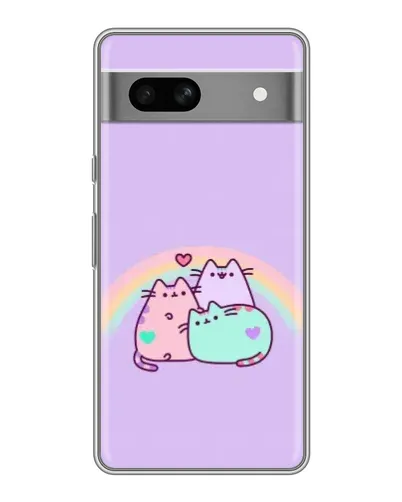Чехол для Google Pixel 7A с картинкой «Радужные Пушины»
