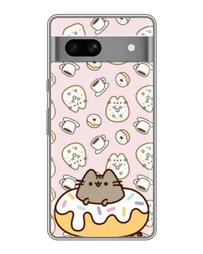 Чехол для Google Pixel 7A с картинкой «Пушин на пончике»