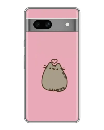 Чехол для Google Pixel 7A с картинкой «Pusheen сердце»